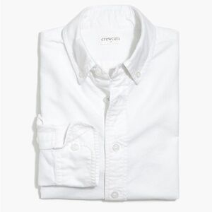 NWT J.Crew Crewcuts White Kids' long-sleeve stretch oxford shirt SZ14